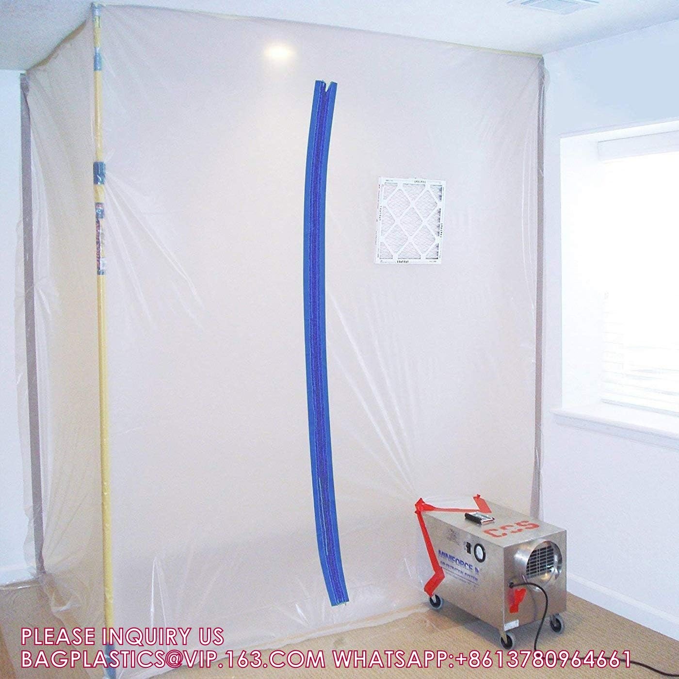 Peel And Stick Zipper - Heavy Duty - Dust Barriers, Construction, Containment Supply 7ft X 3in (2 Pack)