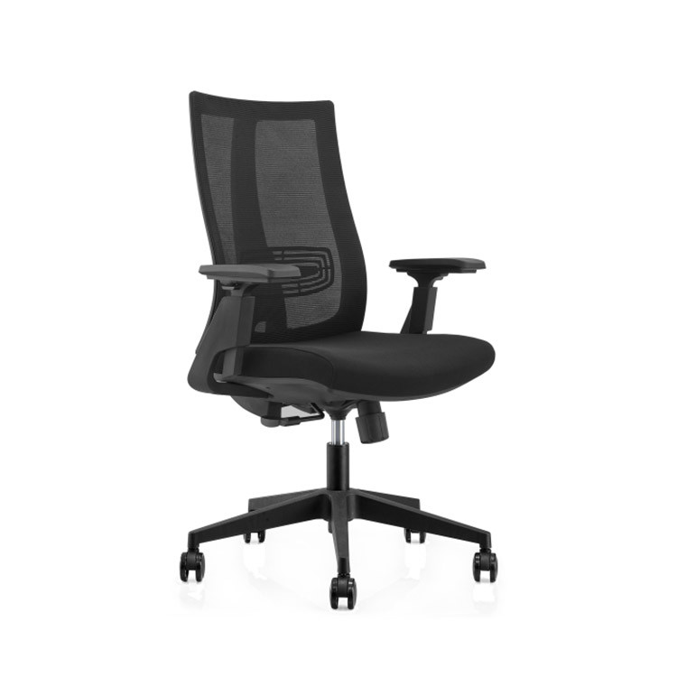 Anti Vibration Black Mesh Desk Chair Modern With Adjustable Lumbar Support
