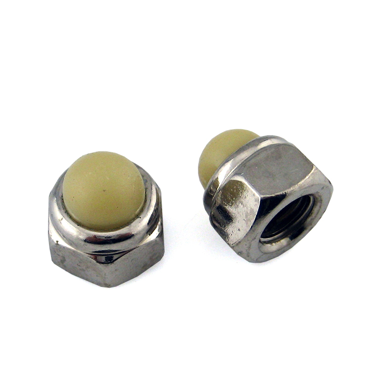 Polished Finish Nylon Insert Hex Domed Cap Nuts With Nickel Plated Coating