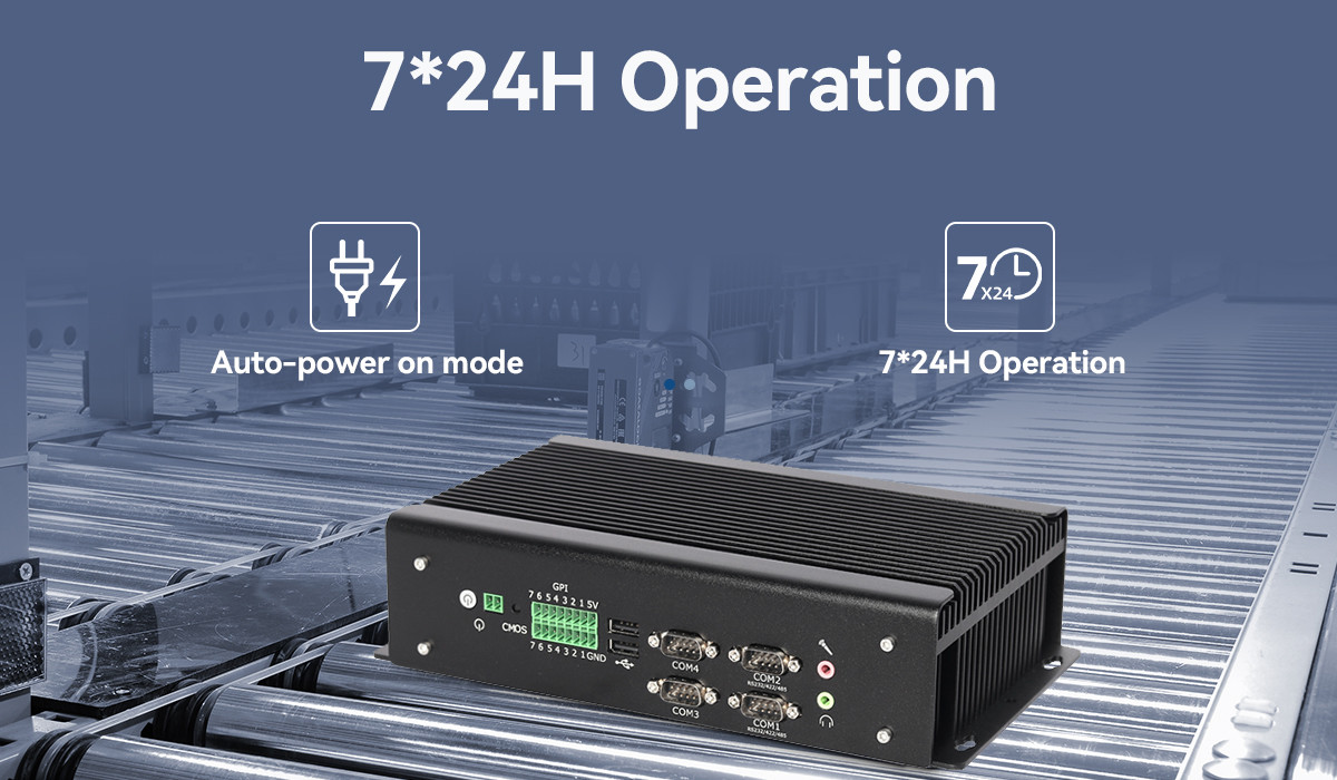 Fanless Industrial PC DDR4 Intel 11th Gen Core i7 10870H Mini PC With GPIO Dual LAN 6COM