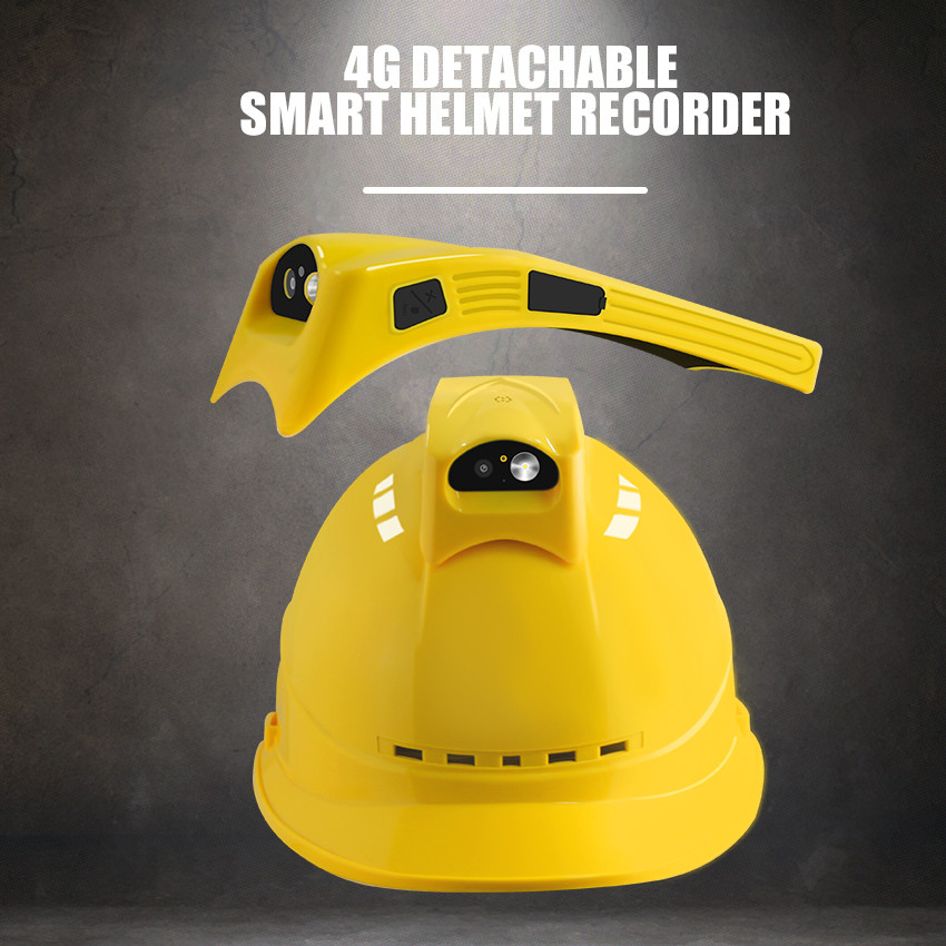 4G PTT Safety Helmet Camera Android 7.1 3300mAh Battery Hardhat Live Streaming