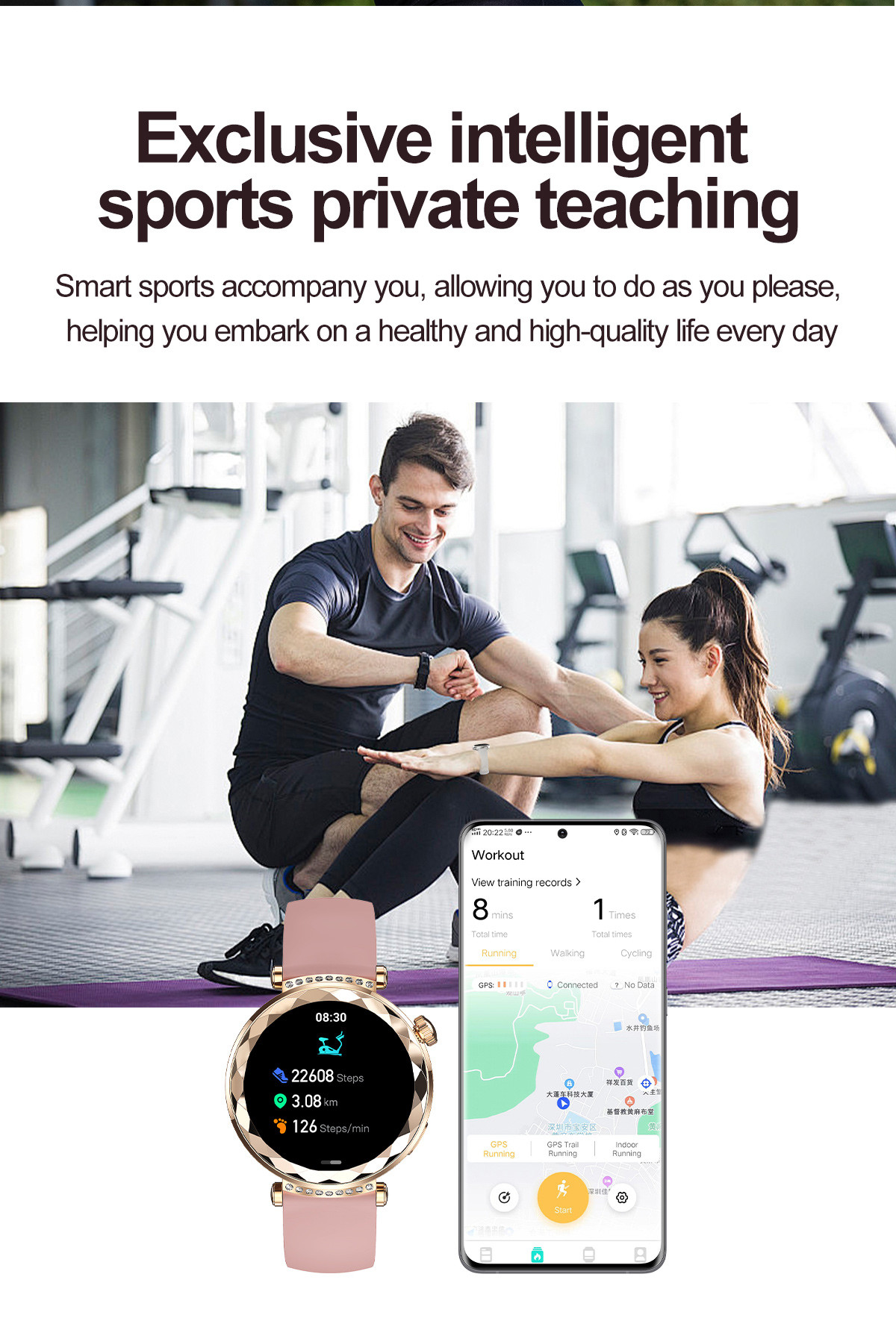 BT call NFC Wristband Girl Sport Fitness Tracker Lady Smartwatch HK88 AI assistant