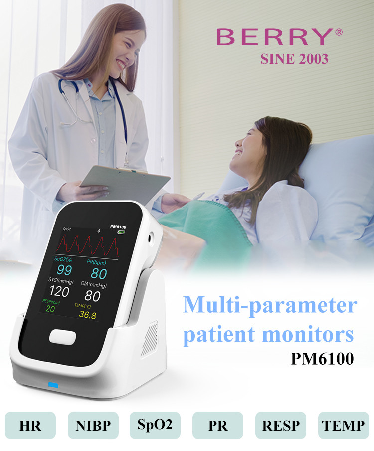 SpO2 ECG.blood pressure, Temperature Test Multi Parameter Patient Monitor For Health Home