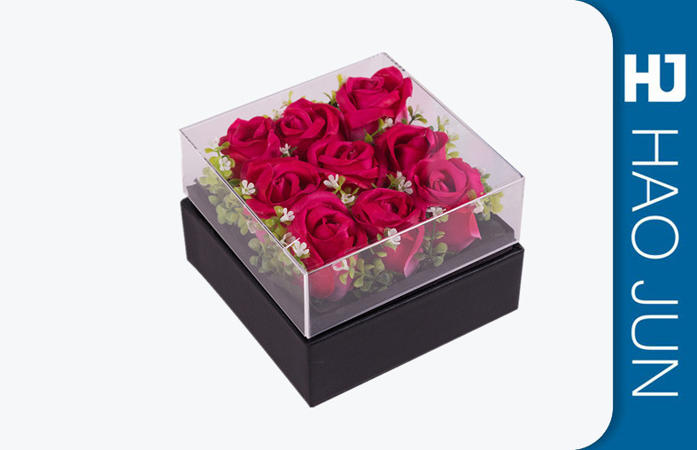Custom Green Color Cardboard Flower Boxes Handmade For Gift , Offset Printing