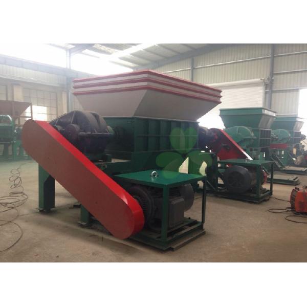 55×2KW Power Rubber Waste Tire Shredder With Φ500×40mm Knife Size Low Noise