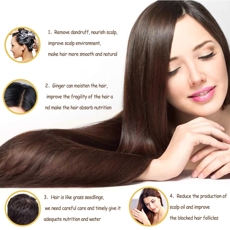 Smoothing Private Label Custom Vegan Hair Care Treatment Products Hair Growth Organic Anti Hair Loss Ginger Shampoo And Conditioner Set