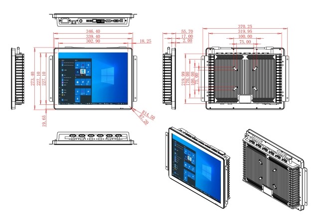 15-Inch Windows Display for Industrial HMI Panels and Factory Control