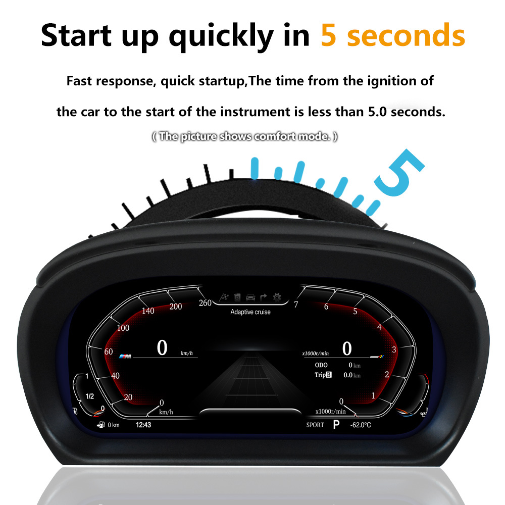 Viknav For BMW 3 Series E90 (2004-2010) 12.3 inch Upgraded LCD Cluster Panel Smart Dashboard Speedometer Display