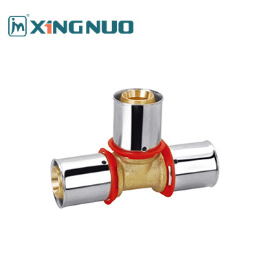 Compression Tube Fittings / Brass Compression Fittings for Water Gas and Oil Industries 1/2 Inch Pex Fittings Reduced T