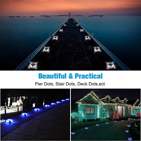 Aluminum Waterproof Solar Dock Light 3600K Outdoor Solar Powered LED Lamp
