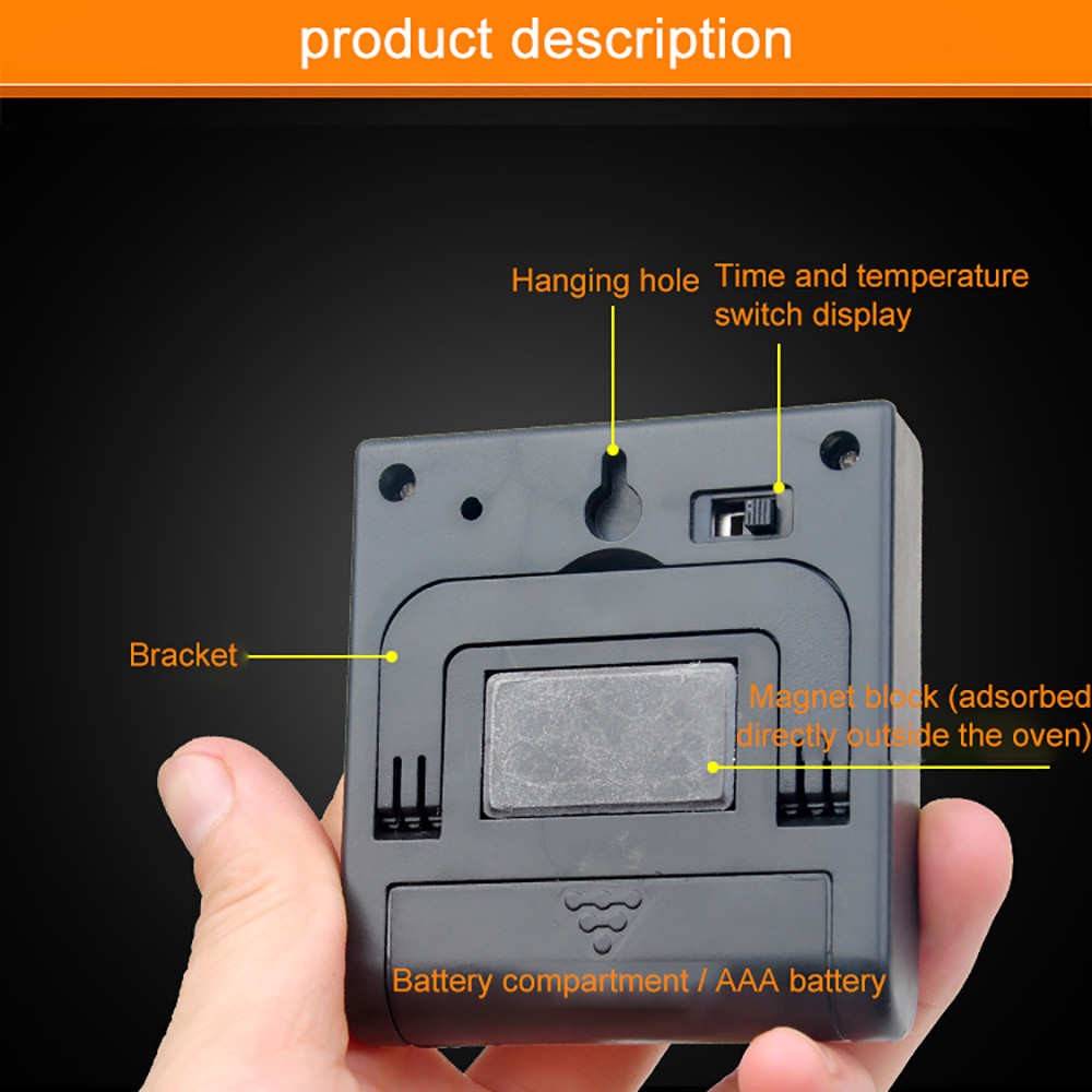 Instant Read Digital Meat BBQ Cooking Thermometer With Stainless Steel Probe