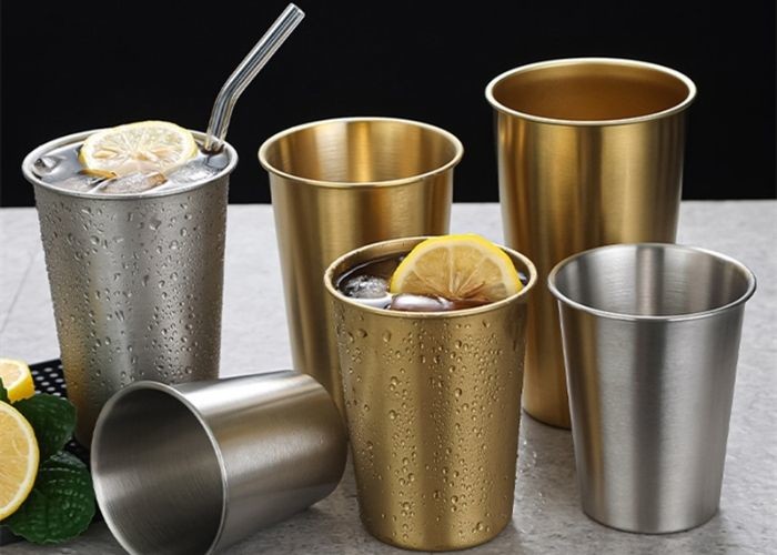 Food grade Sliver 304 Stainless Steel Cups Polished inside
