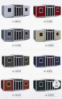 Outdoor Steel Structure Luxury Container House with Movable Folding Pitched Roof