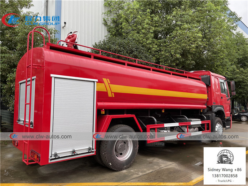 Sinotruk Howo 4x2 Fire Fighting Truck With 15cbm Water Tank
