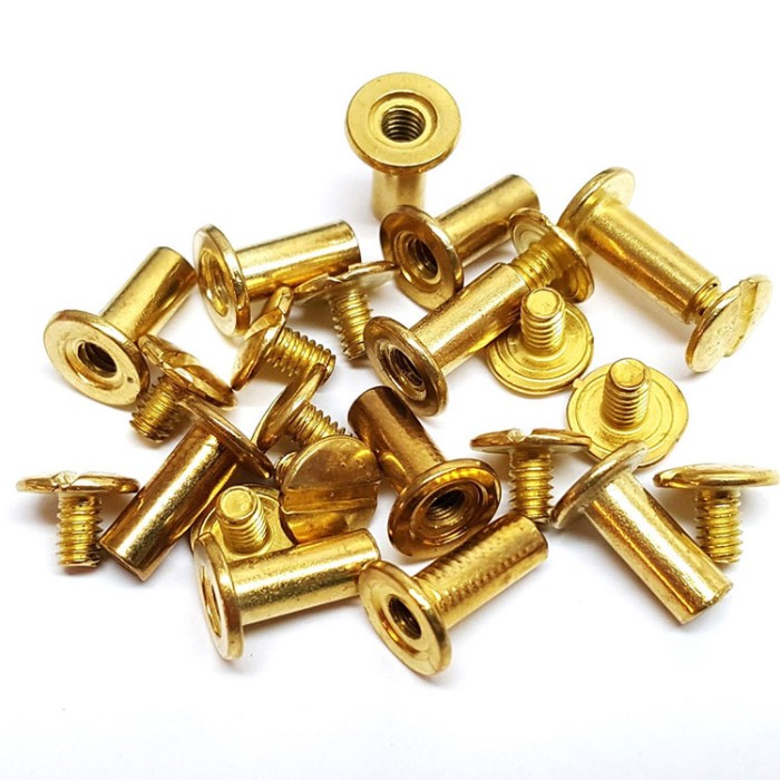 Book Binding Post 6mm Chicago Screws Black Oxide Stainless Steel Set