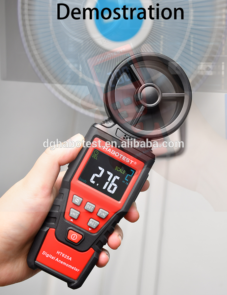 3x1.5V AAA Batteries Portable Anemometer Digital