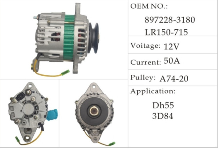 12V 50A A74-20 Doosan Generator DH55 4JB1 897228-3180 LR15-715
