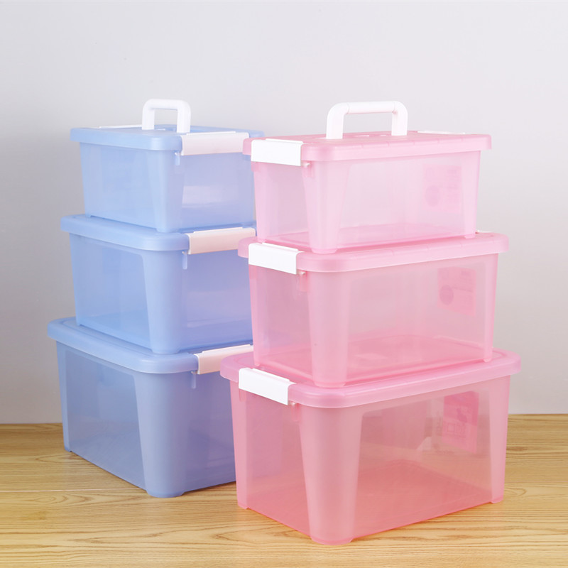 5L 15L Yards Clear Car Plastic Organizer Box With Handle