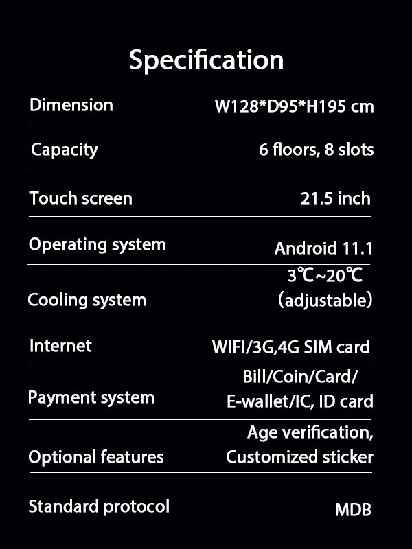 Advertising Management Sales Data Tracking And Error Notifications Smart Alcohol Vending Machine