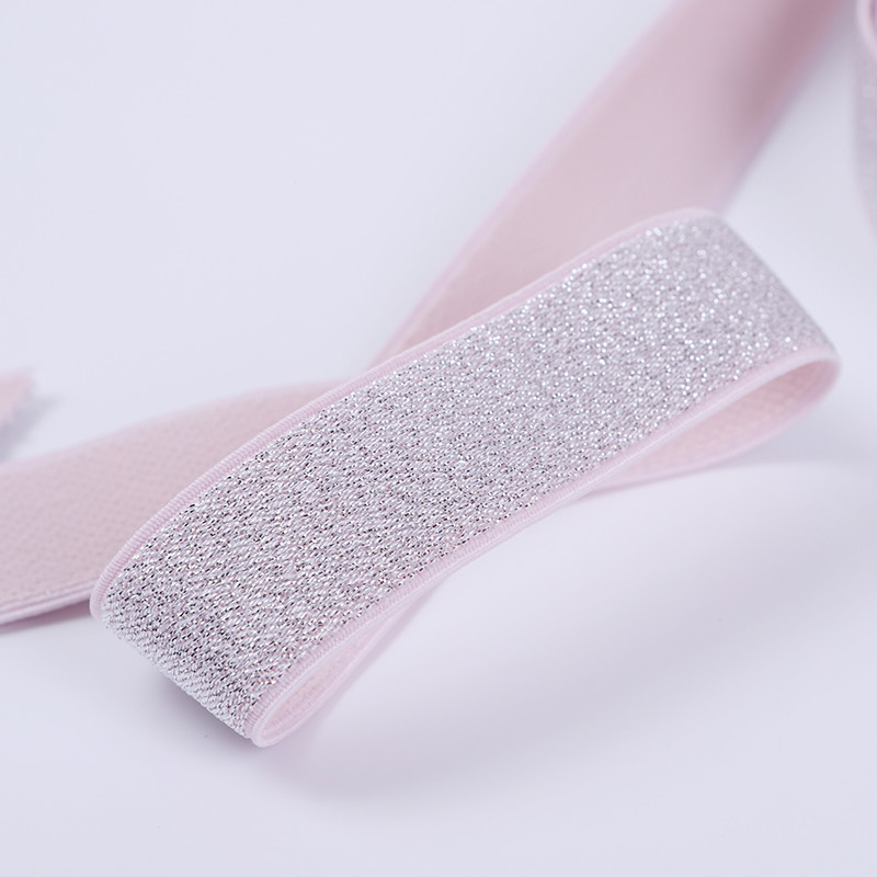 Nylon Metalic Lurex Elastic Webbing Band For Girl
