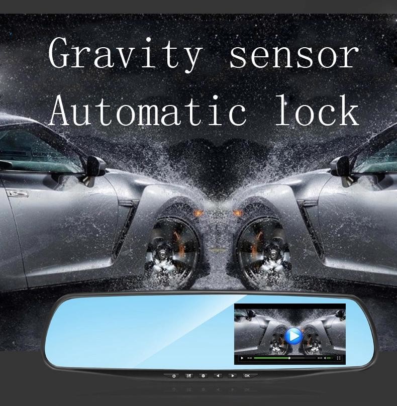 4.3 Inch Car DVR Camera Mirror Dash Cam Front And Rear 1080p
