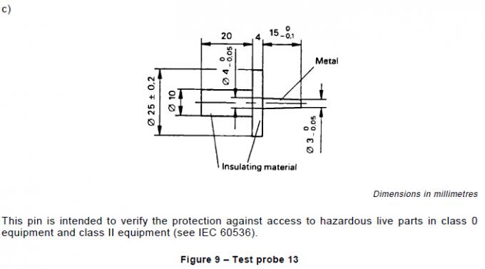 Safety Test Probe IEC61032 figure 9 Test Finger Probe13 Short Test Probe Pin 0