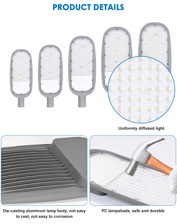 30w 50w 100w 150w 200w High Lumen Led Street Light Outdoor Waterproof