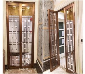 hotel indoor stainless steel screen room divider metal door partition made in china