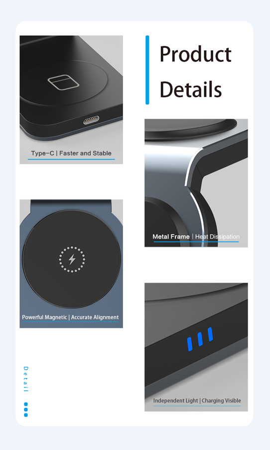 Multi-functional Wireless Charging Station for Mobile Phone iwatch and AirPods 5w