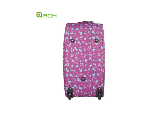 Rolling Luggage Bag Printing 600d Polyester Wheeled Duffle Bag with One Front Pocket