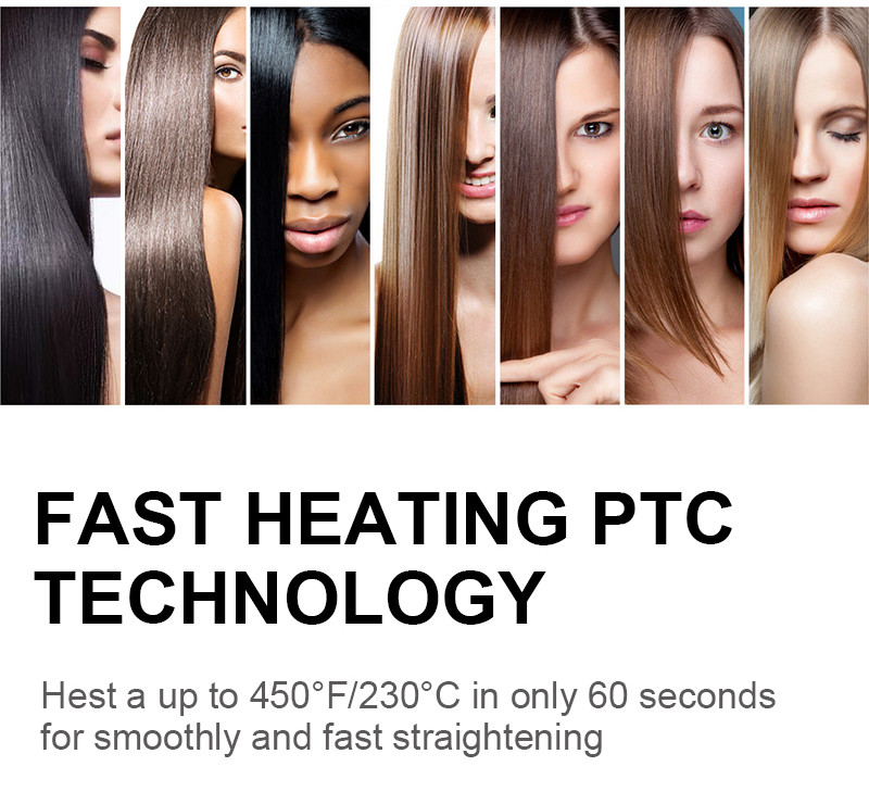 240V 60Hz Infrared Hair Straightener , 35W Wide Plate Flat Iron