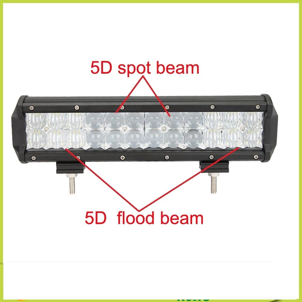 13.5" 72W 5D 12 Volt Rigid Double Row Led Light Bar For Universal Cars