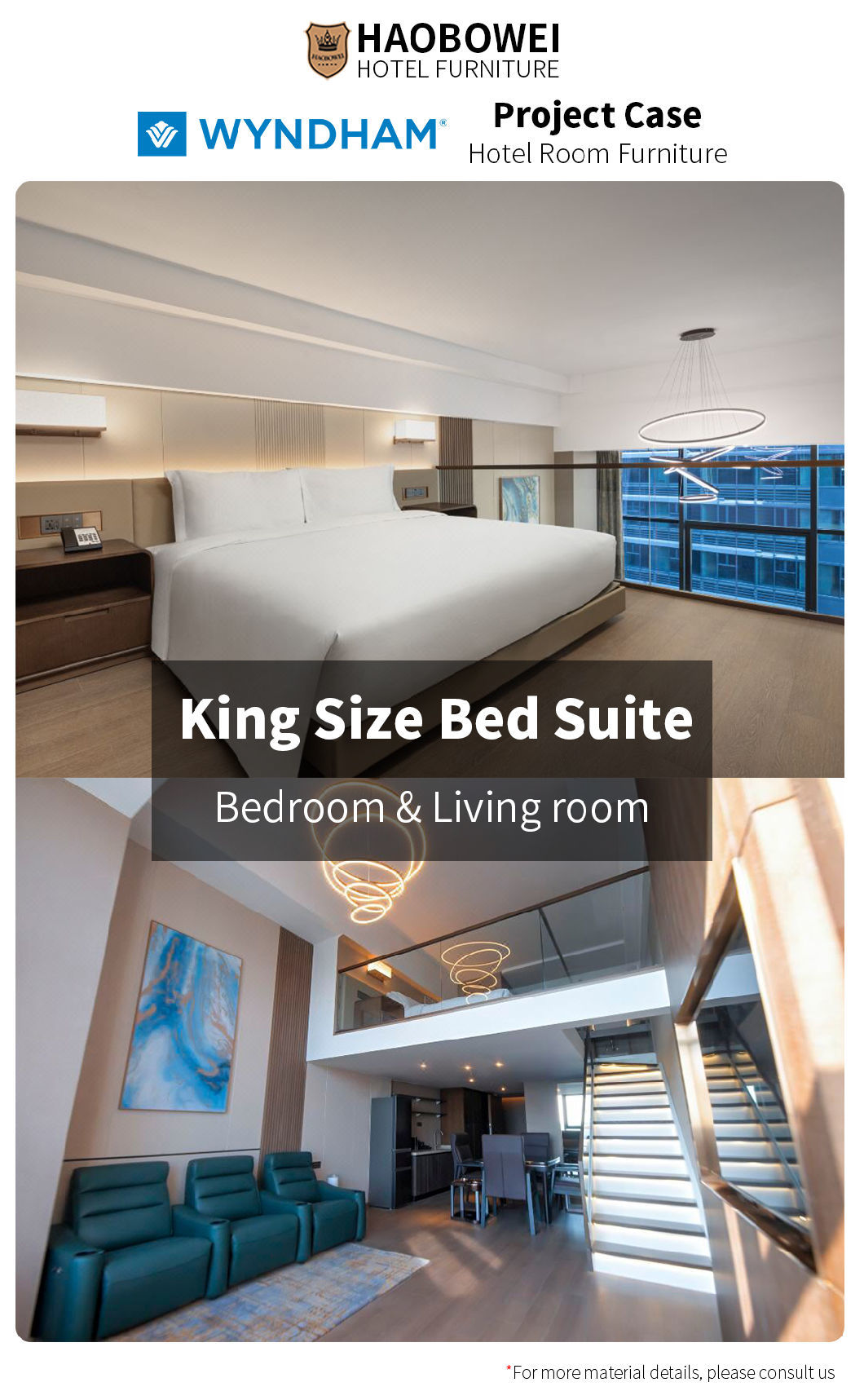 5 Star Hotel Furniture Foshan China Modern King Size Bedroom Set Factory