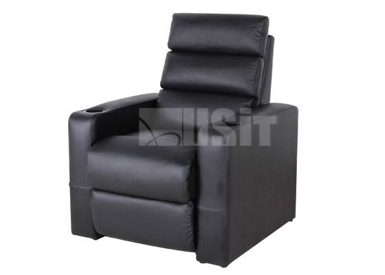 Durable Leather Electric Recliner Chairs High Resilient Foam Design Black Colour