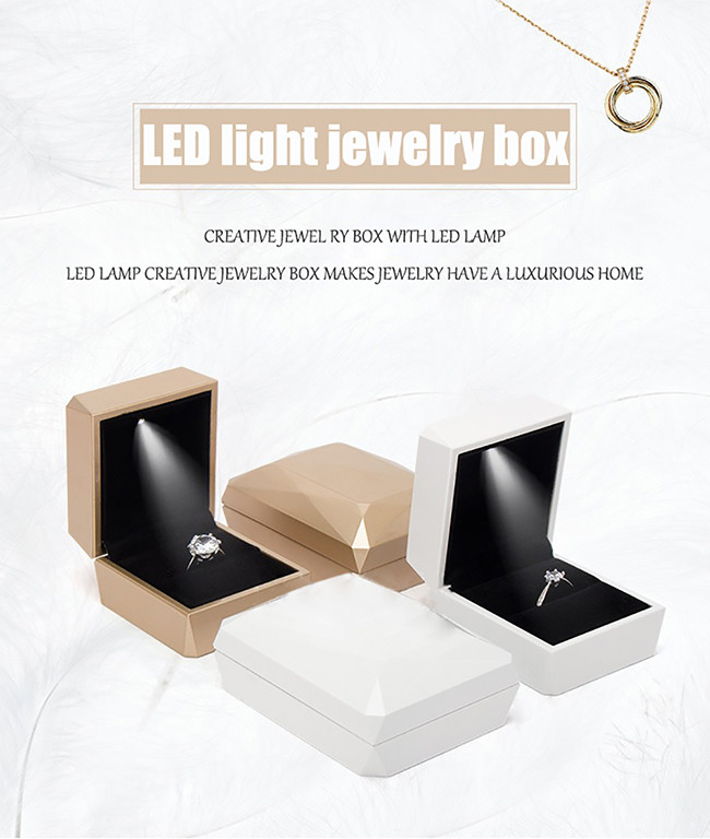 Customized Spray Paint Box Gift Packaging LED Light Jewelry Box