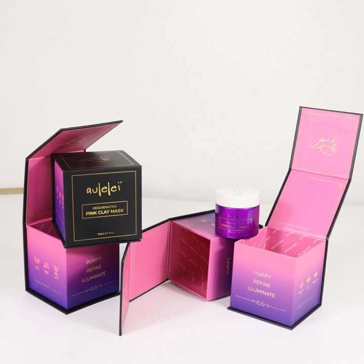 Customized Luxury Face cream box printed cosmetic packaging boxes Makeup Magnetic Box For Skincare Card with insert