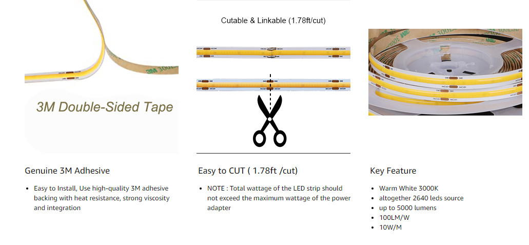 10W Dimmable Flexible Led Light Strips For Room Mirror Homes