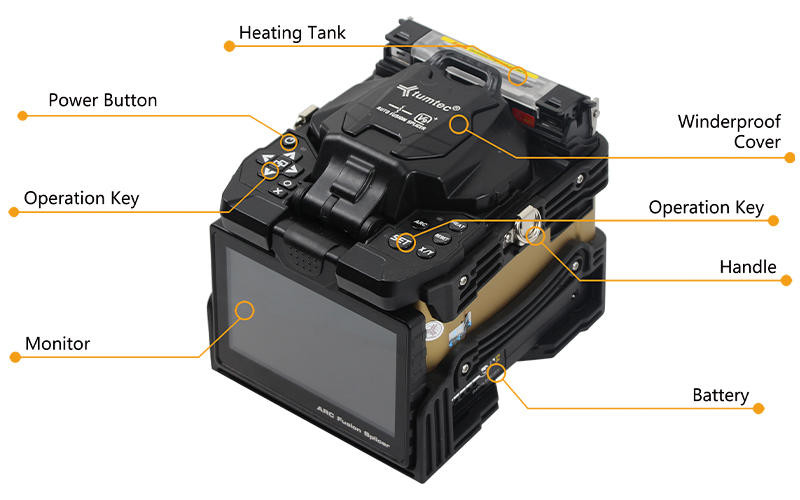 5000 Arcs Core Alignment Splicer V9+ V9 V9 Mini Fiber Cable Splicing Machine