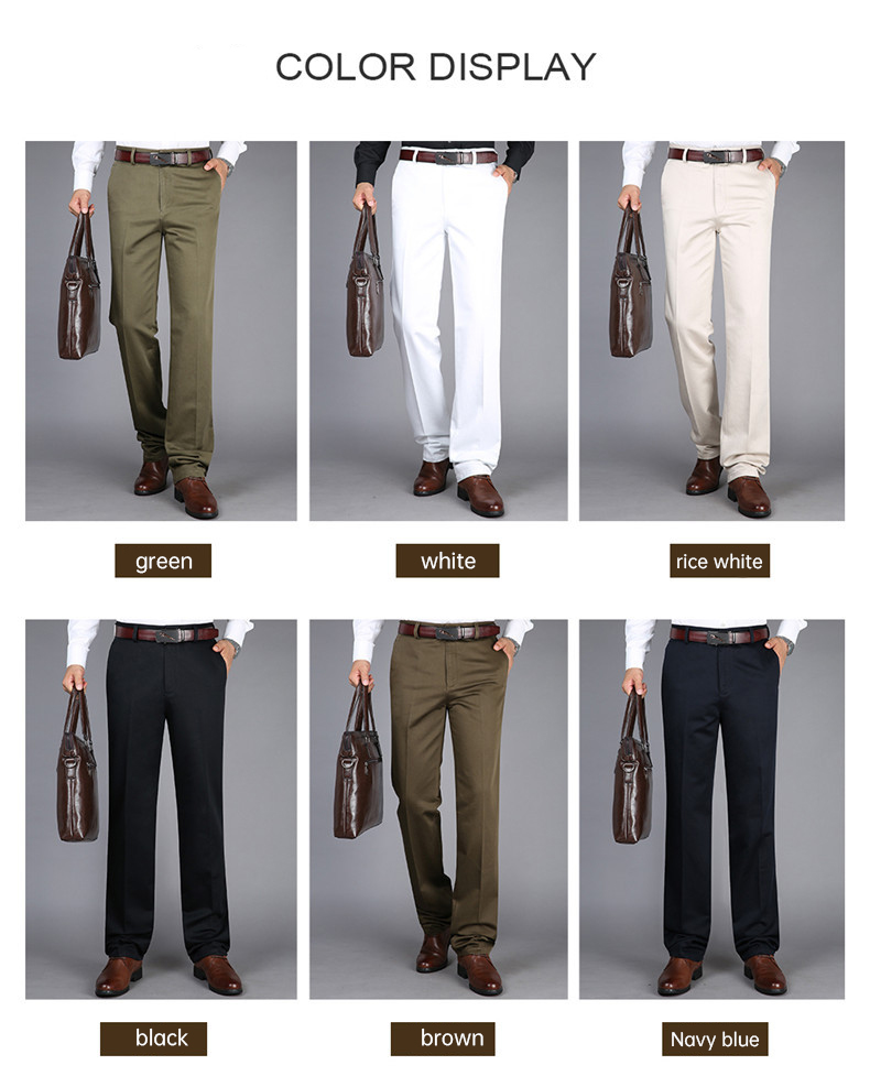 Classic Straight Style Custom Fit Formal Pants for Men Plus Size and Cotton Fabric