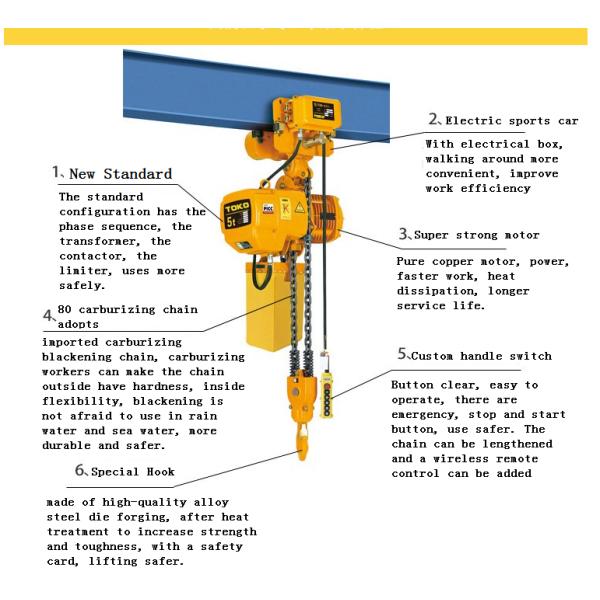 Ring chain hoist, hhbb type 10T electric chain hoist, ring chain electric hoist