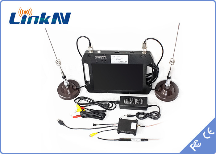 Video Receiver COFDM QPSK AES256 Encryption FHD CVBS H.264 with Display Battery Powered