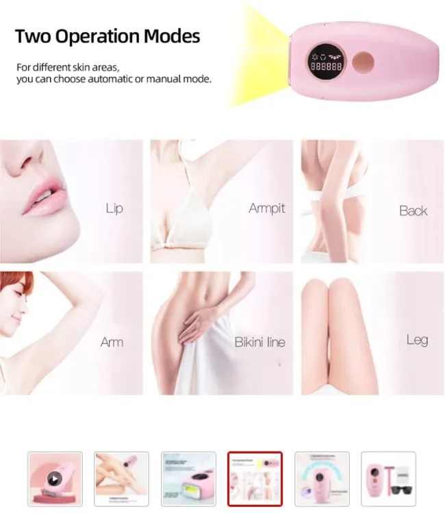 ICE COOL IPL Laser Hair Epilator Removal Machine Permanent Painless Hair Remover Device for Facial Body at Home
