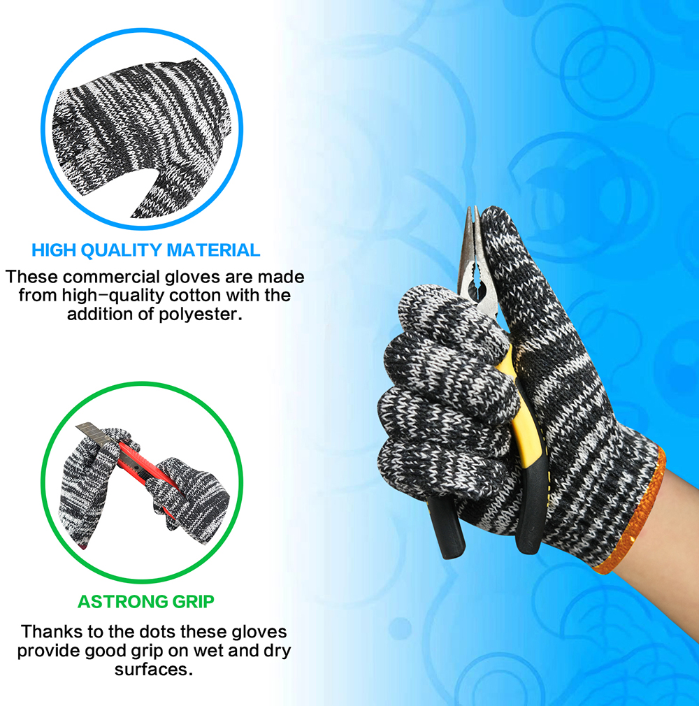 10Gague Polyester Lined Crinkle Latex Palm Coated Rubber Dipped Protective Work Gloves