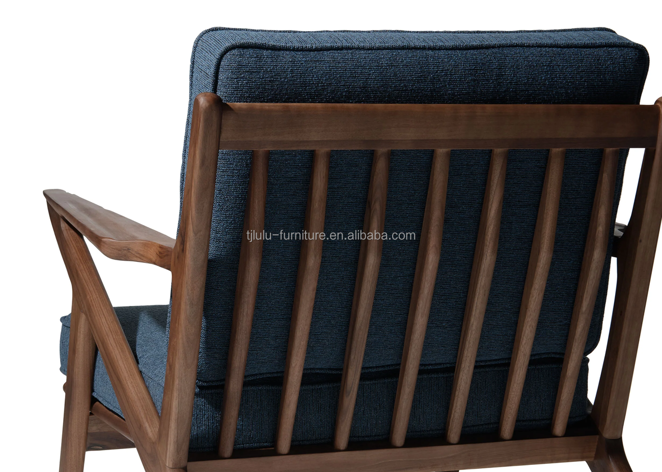 Living Room Chair Modern Fabric Wooden Sofa Chair Leisure Lounge Solid Wood Chair W59*D59*H57CM