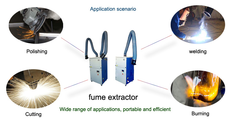 Self Cleaning Filter System Portable Welding Fume Extractor for Noise Sensitive Areas