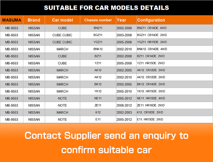 MASUMA NO. MB-9553 Auto Suspension Systems Ball Joint for NISSAN CUBE CUBIC BNZ11