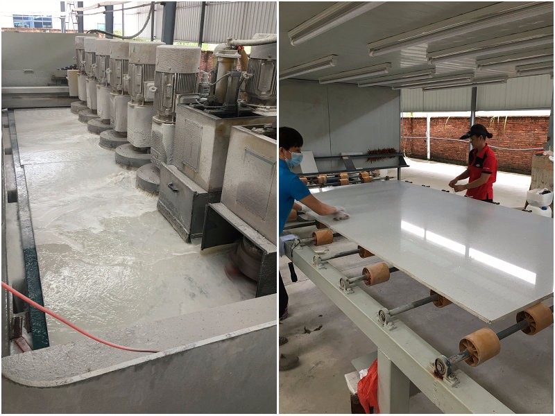 Modern Design Natural Quartz Slab , Marble Like Natural Stone Countertops