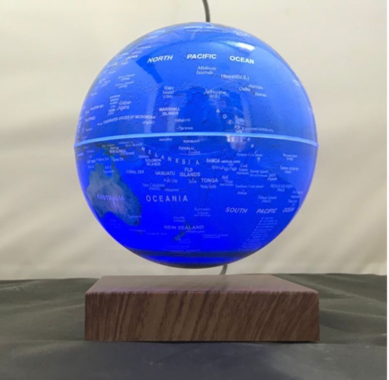 wooden base magnetic floating levitation 6inch or 7inch globe with colorful light change