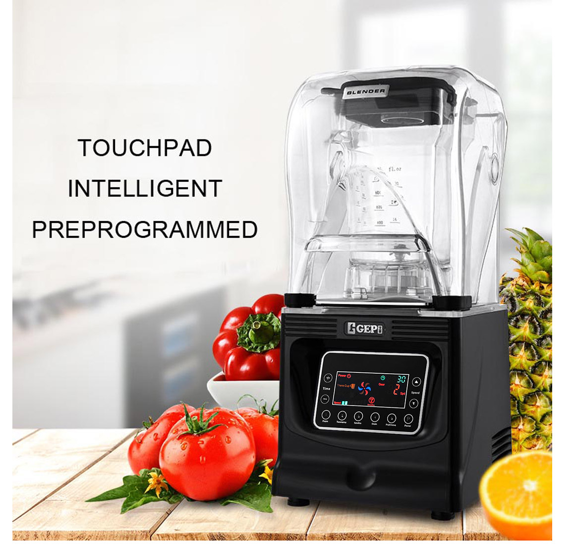 220V Voltage and 23000±1000 rpm Speed 9840 Pure Copper Motor Gepu Commercial Blender