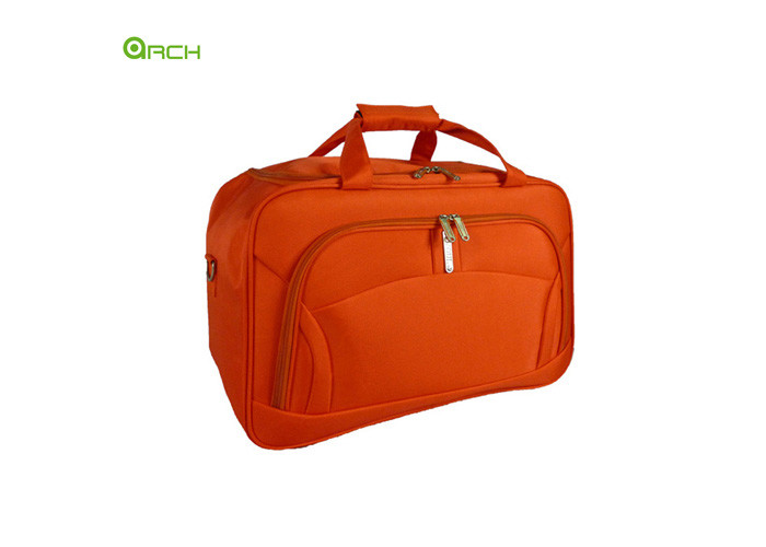 Front Pocket 600D Polyester Classic Red Duffel Travel Bag